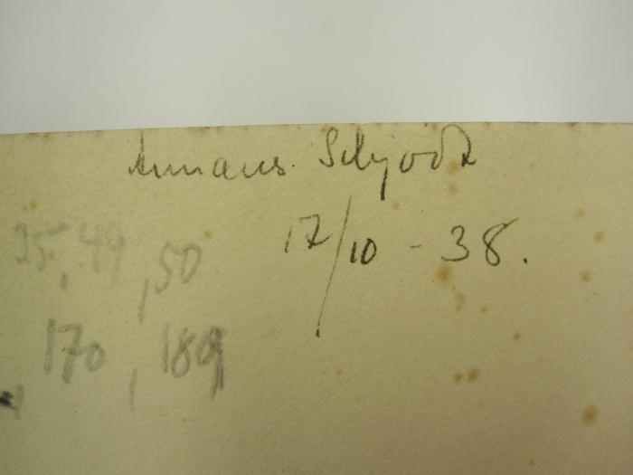Ka 357: Sultens Manemænd (1937);G45 / 2913 (Schjødt, Annæus), Von Hand: Autogramm, Name, Datum; 'Annaus Schjodt
17/10 - 38.'. 