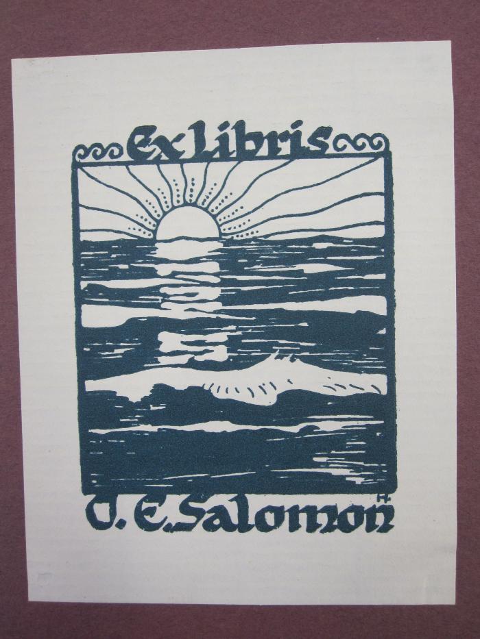 Kb 176: Im Reich der Sterne (1911);G45 / 3108 (Salomon, O. E.), Etikett: Exlibris, Name; 'Ex Libris O. E. Salomon'. 