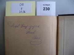 - (Bär, Paul), Von Hand: Autogramm; 'Diese Buch gehört Paul Bär'. 