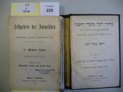 F233 294 [7]: Festgebete der Israeliten : mit vollständigem, sorgfältig durchgesehenem Texte. 7. Theil. Peßachfest. Erster und zweiter Tag.  (1902)