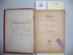 F 1 150: Hillel, der Babylonier : eine Erzählung aus jüdischer Vorzeit für jung und alt  (1902)