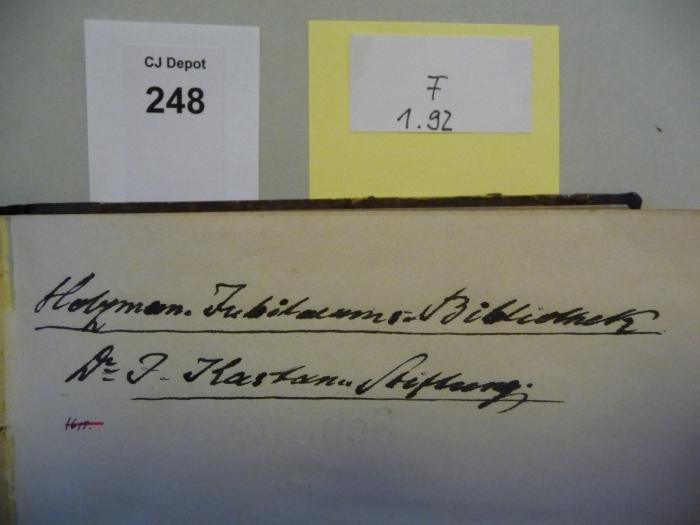 - (Holzmann-Jubiläums-Bibliothek), Von Hand: Autogramm; 'Holzmann-Jubilaeums-Bibliothek'. 