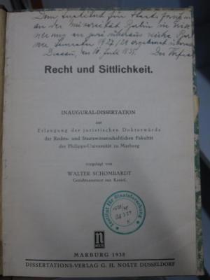 Ea 208: Recht und Sittlichkeit (1938)