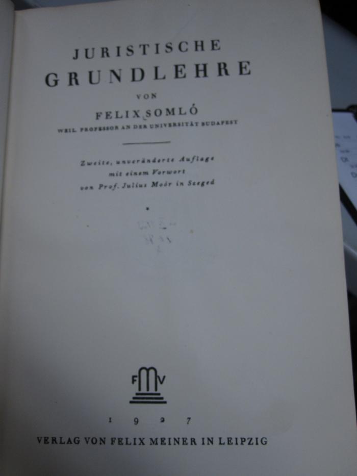 Ea 219 b: Juristische Grundlehre (1927)