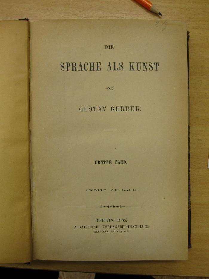 Sa 250 b1: Die Sprache als Kunst (1885)