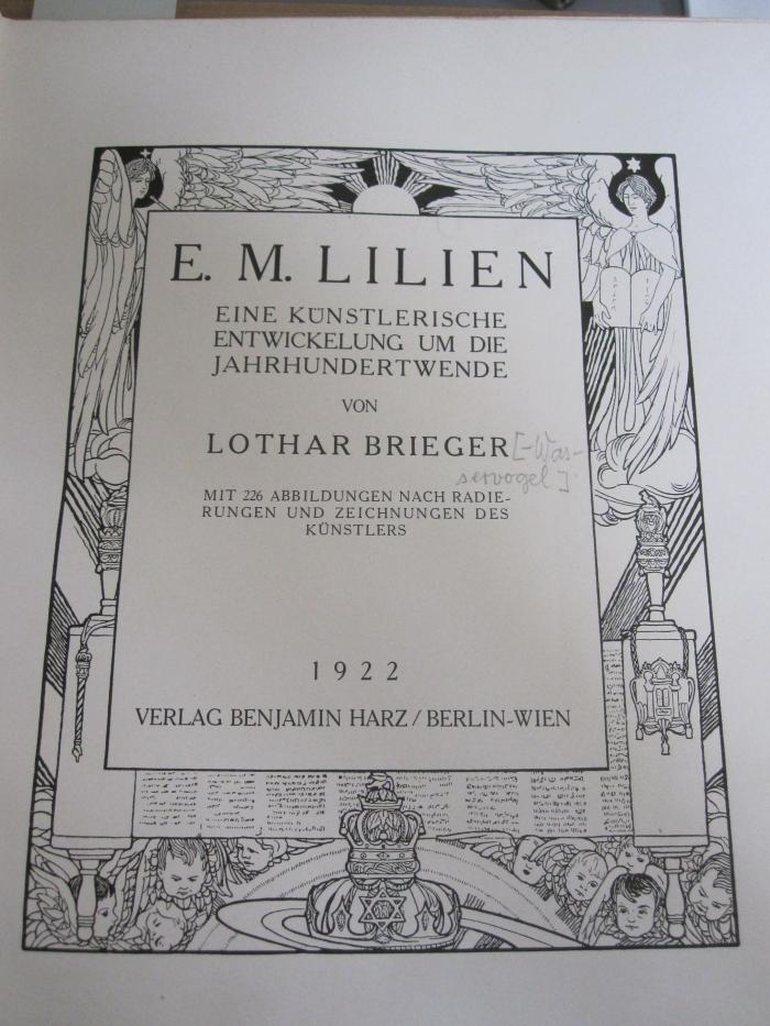 Db 809 x: E. M. Lilien : eine künstlerische Entwickelung um die Jahrhundertwende (1922)