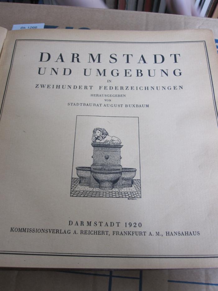 Bk 1266: Darmstadt und Umgebung: in zweihundert Federzeichnungen (1920)