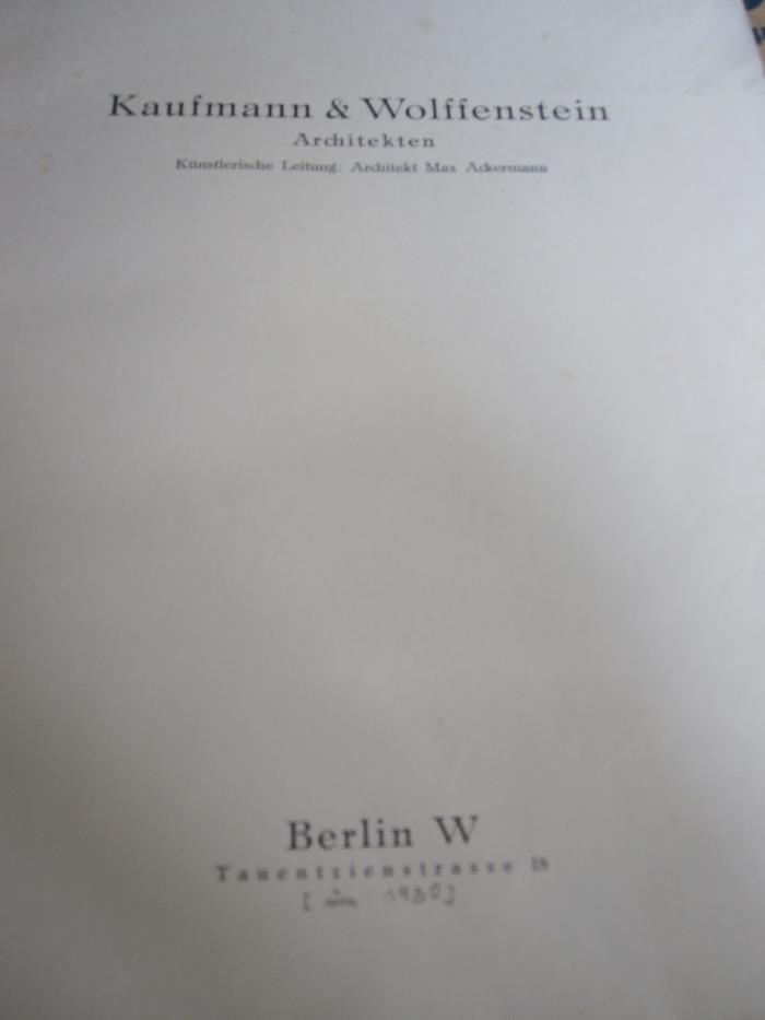 Tc 450 x: Kaufmann &amp; Wolffenstein : Architekten