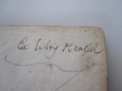 G46 / 1137 (Hentzel[?], [?]), Von Hand: Exlibris, Name; 'Ex Libris Hentzel'. 