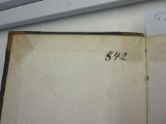 G45II / 2610 (Jüdisch-Theologisches Seminar Fraenckel'scher Stiftung (Breslau) ), Von Hand: Signatur; '842'. 