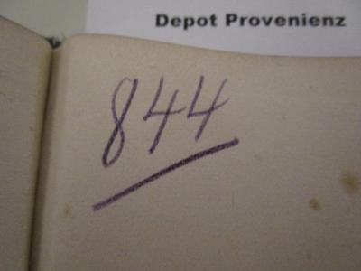 G45 / 1183 (Johannis-Loge Friedrich zur Gerechtigkeit (Berlin)), Von Hand: Exemplarnummer; '844'. ;Fb 738: Geschichte der deutschen Freimaurerei in ihren Grundzügen (1912)