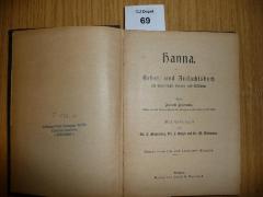 F233 37: Hanna : Gebet- und Andachtsbuch für israelitische Frauen und Mädchen. Mit Beiträgen von D. Feuchtwang, A. Geiger, M. Güdemann
