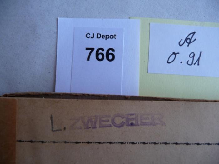 - (Zwecher, Lotte), Stempel: Name; 'ZWECHER'. 