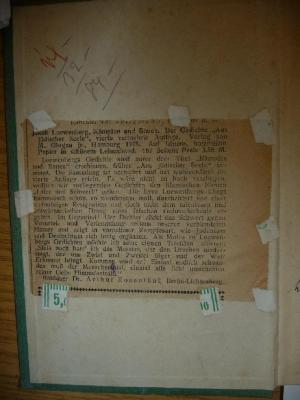 - (Rosenthal, Dr. phil. Arthur), Papier: -; 'Rezension des Buches durch Arthur Rosenthal in der Jüdisch-liberalen Zeitung vom 17. April 1925'. 