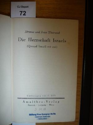 D51 30: Die Herrschaft Israels : (Quand Israel est roi)  ([1927])
