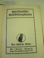XV 6430 3. Ex: Amerikanisches Volksbildungswesen (1910)