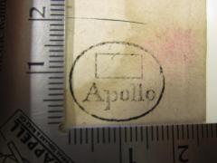 - (Johannis-Loge Apollo (Leipzig)), Stempel: Name; '▭ Apollo'.  (Prototyp)