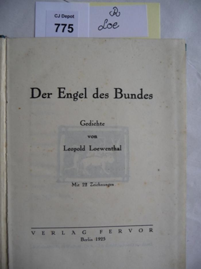 R Loe: Der Engel des Bundes (1925)