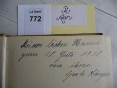 - (Stenger, Greta;Hanna), Von Hand: Widmung; 'Meiner lieben Hanna zum 18. Juli 1918 von ihrer Greta Stenger'. 