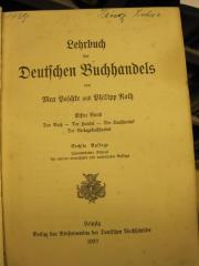 XIV 4860 f 1.2: Lehrbuch des Deutschen Buchhandels  (1922)