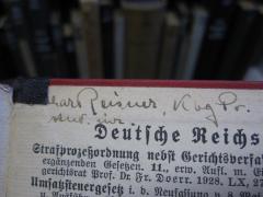 G46 / 2928 (Reisner, Lothar), Von Hand: Autogramm, Name, Berufsangabe/Titel/Branche, Ortsangabe; 'Lothar Reisner, Kbg Pr.
stud. iur.'. 