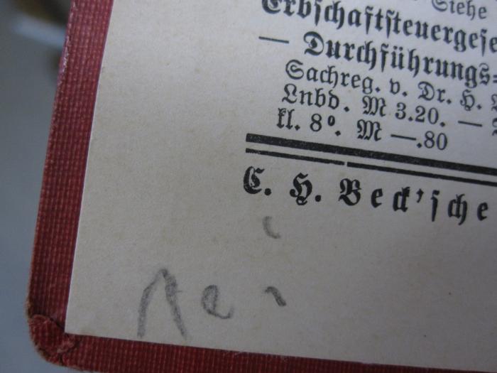 Ef 98 bb: Gewerbeordnung für das Deutsche Reich (1930);G46 / 3066 (unbekannt), Von Hand: Nummer; '1 e .'. 