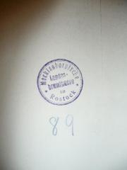 - (Mecklenburgische Landesbrandkasse zu Rostock), Von Hand: Nummer; '89'. 