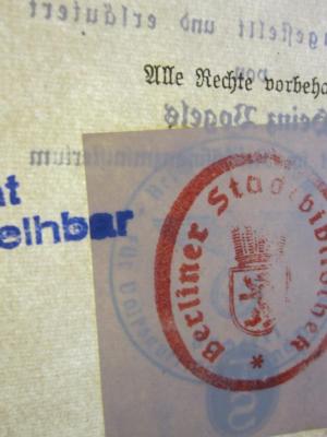 Ei 881 e 1939: Handbuch des Reisekostenrechts (1939);G46 / 3487 (Reichsministerium für Volksaufklärung und Propaganda), Stempel: Name; 'Reichs[....] für Volksauf[...]'. 