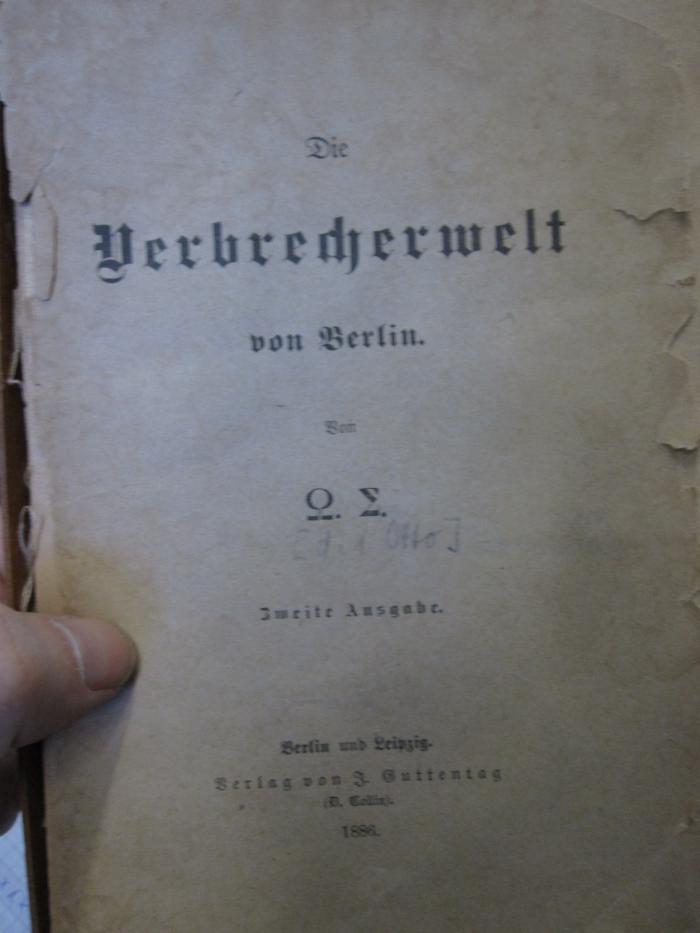 Ei 878 b: Die Verbrecherwelt von Berlin (1886)
