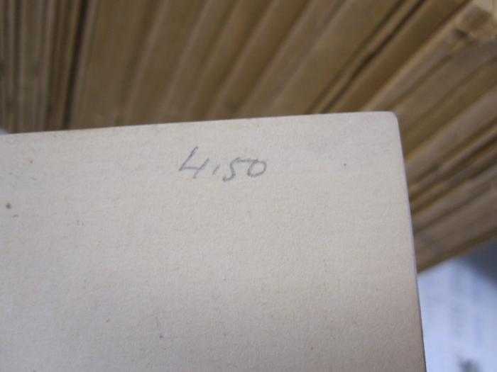 Ei 1051 x 10: Die Devisengesetze : stand vom 20. Januar 1938 (1938);G46 / 2938 (Josef M. Weiss), Von Hand: Preis; '4.50'. 