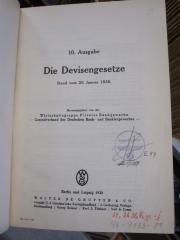 Ei 1051 x 10: Die Devisengesetze : stand vom 20. Januar 1938 (1938)