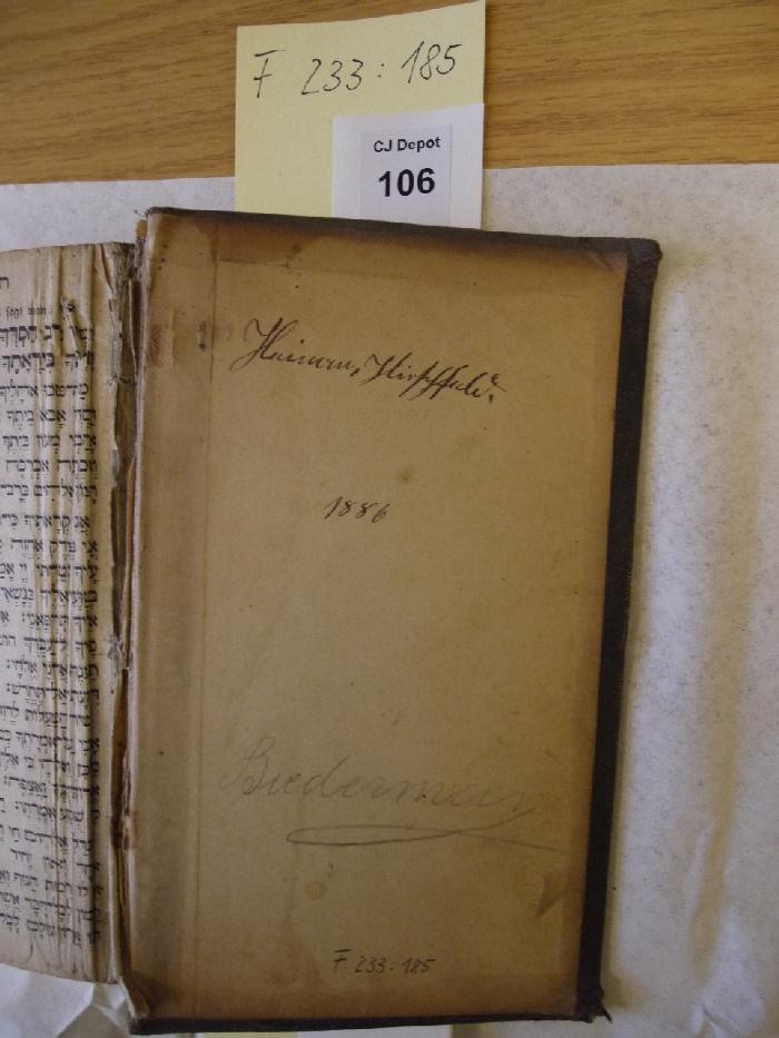 F 233 185: Titelblatt fehlt [Gebete für das Neujahrsfest]