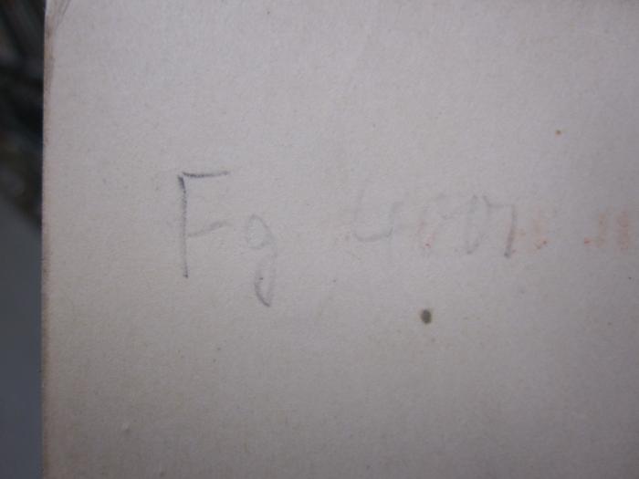 Ge 768 2.Ex.: Der Wirtschaftskrieg in Zahlen (1941);G45 / 3439 (unbekannt), Von Hand: Signatur; 'Fg 4001'. 