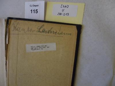 - (Lachmann, [?]), Von Hand: Autogramm; 'Kantor Lachmann'. 