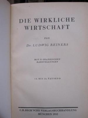 Gd 144 [1.] 1932: Die wirkliche Wirtschaft (1932)