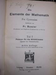 Ib 54 h 1.: Pensum für die Mittelklassen (Quarta bis Untersekunda) (1907)