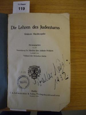 F1 113: Die Lehren des Judentums : gekürzte Handausgabe (o. A.)