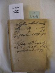 - (Schick, Sofie;Hayek, Elsa), Von Hand: Notiz; 'Sofie Schick
Gr, R, G
19 4 28
gestorben 10.IV.91

Elsa Hayek
Gr50 R29, G86
gestorben 3.XIII.97'. 