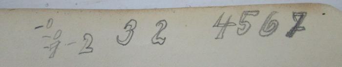 Ia 82 b: Logarithmentafeln : vierstellig und dreistellig (1926);G46 / 2371 (Schwenk, [?]), Von Hand: Annotation, Nummer; '1 2 3 2 4 5 6 7 '. 