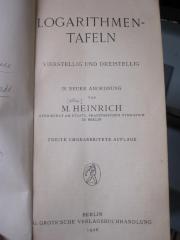 Ia 82 b: Logarithmentafeln : vierstellig und dreistellig (1926)