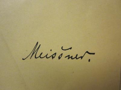 Ia 80: Johann Heinrich Lambert und die praktische Geometrie : Festrede zur Feier des Geburtstages sr. Majestät des Kaisers gehalten am 25. Januar 1902 (1902);G46 / 1630 (Meißner, Max), Von Hand: Autogramm, Name; 'Meissner.'. 