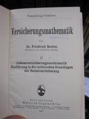 Ic 103: Lebensversicherungsmathematik : Einführung in die technischen Grundlagen der Sozialversicherung (1926)