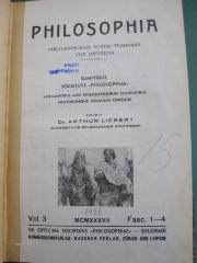 Ha 42 3./1938: Philosophia : philosophorum nostri temporis vox universa (1938)