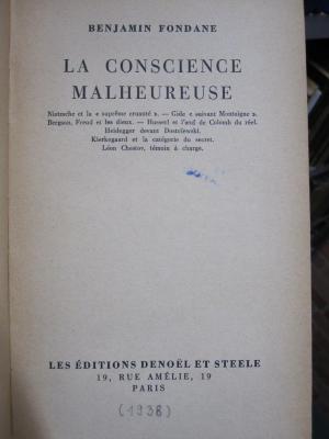 Hb 148 1938: La Conscience Malheureuse ([1938])