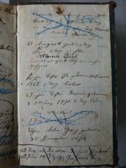 - (Bick, Georg;Bick, Louis;Sorauer, Ida geb. Bick;Bick, Jenni;Bick, Chanicke ;Steinberg, Margarete geb. Sorauer), Von Hand: Notiz; 'mehrere handschriftliche genealogische Noitzen der Familie Bick aus Schwerin a. d. Warte'. 