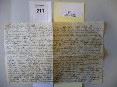 - (Jacobus, Betty), Post: -; 'Brief von Unbekannt an Betty Jacobus aus der Nachkriegszeit'. 