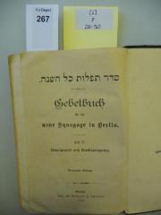 F 233 160 [2]: Seder tefillot kol ha-shanah : Gebetbuch für die neue Synagoge in Berlin. Teil II. Neujahrsfest und Versöhnungstag. (1916)