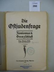 D 51 16: Die Ostjudenfrage : Zionismus und Grenzschluß  (1915)