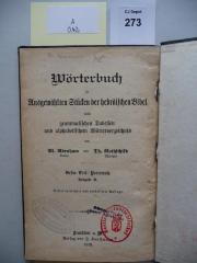 A 0 42: Wörterbuch : zu ausgewählten Stücken der hebräischen Bibel : nebst grammatischen Tabellen und alphabetischem Wörterverzeichnis. 1. Teil: Pentateuch. Ausgabe B (1919)