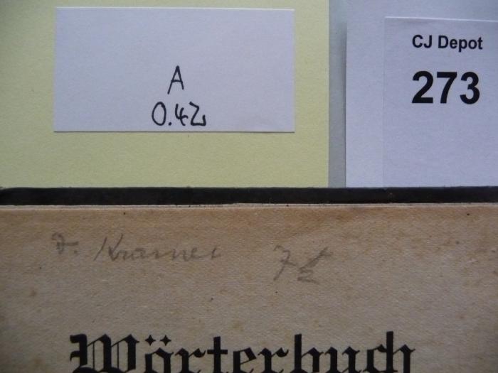 - (Kramer, I.), Von Hand: Autogramm; 'J. Kramer 7 [?]'. 